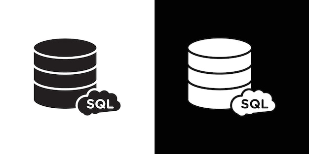 icono del servidor SQL Ilustración plana de línea delgada