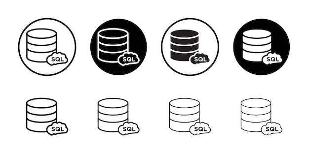 icono del servidor SQL Ilustración plana de línea delgada