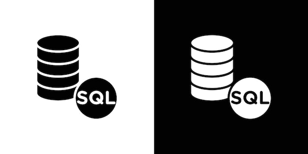 Ícono de servidor SQL Vector plano aislado en el contorno