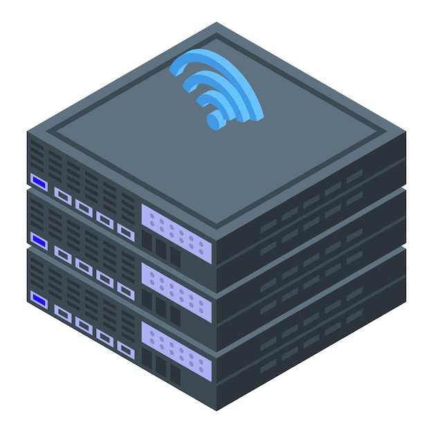 Icono de servidor de tarjeta de paciente electrónico Isométrico de icono de vector de servidor de tarjeta de paciente electrónico para diseño web aislado sobre fondo blanco