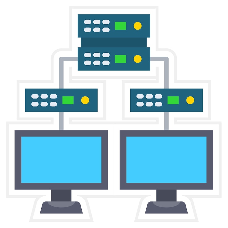 Vector icono del servidor vps