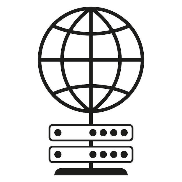Ícono de servidores de datos globales Símbolo de infraestructura de red Representación de la conectividad a Internet