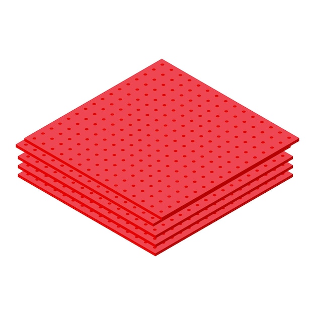 Icono de servilletas rojas Isométrica de icono de vector de servilletas rojas para diseño web aislado sobre fondo blanco