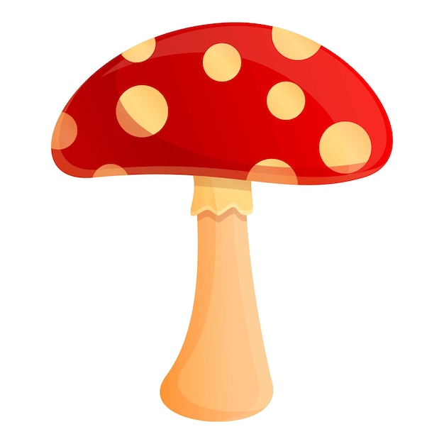 Vector icono de seta roja del bosque de fiesta de otoño caricatura de icono de vector de seta roja del bosque de fiesta de otoño para diseño web aislado sobre fondo blanco