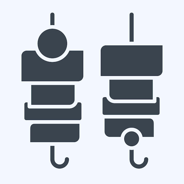 Icono Shashlik relacionado con Rusia símbolo estilo glifo diseño simple editable
