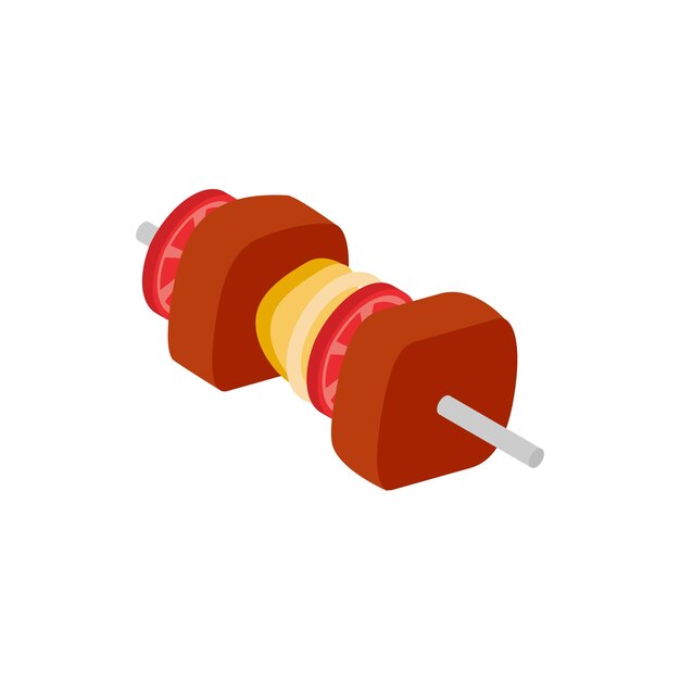 Vector icono de shish kebab en estilo isométrico 3d aislado sobre fondo blanco