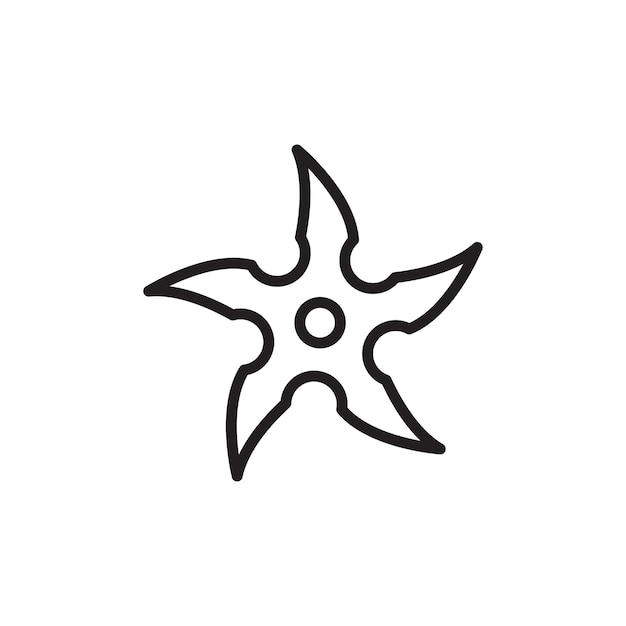 El icono de Shuriken es el símbolo vectorial de la estrella ninja y el icono de la estrella de lanzamiento sigiloso.