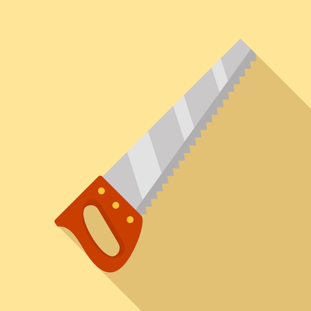 Icono de sierra de mano Ilustración plana del icono vectorial de sierra a mano para el diseño web