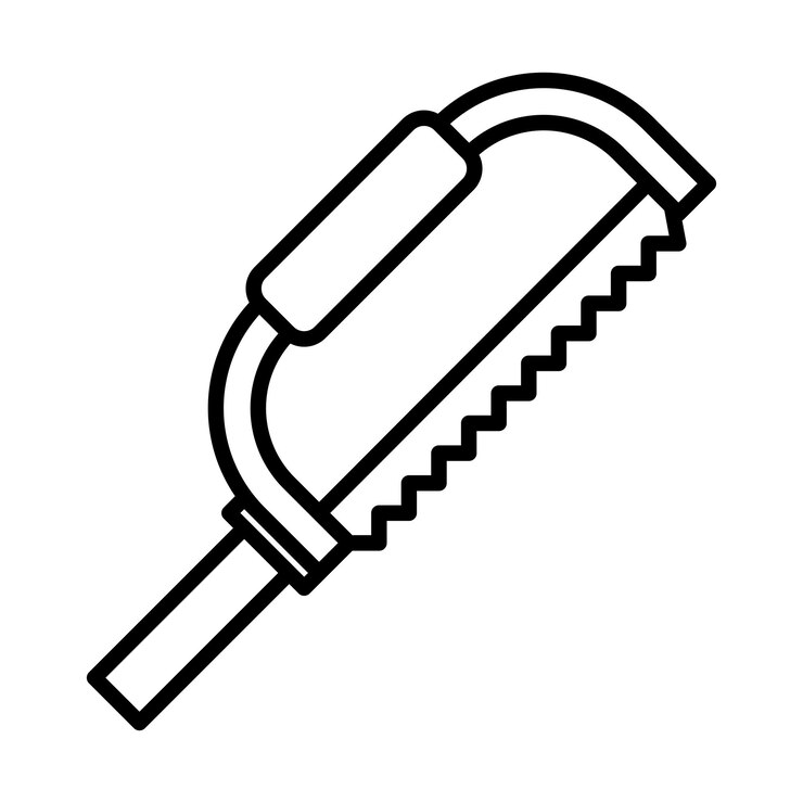 Vector icono de sierra para metales en estilo de línea