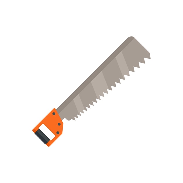 Icono de sierra trasera Ilustración plana del icono de vector de sierra trasera aislado sobre fondo blanco