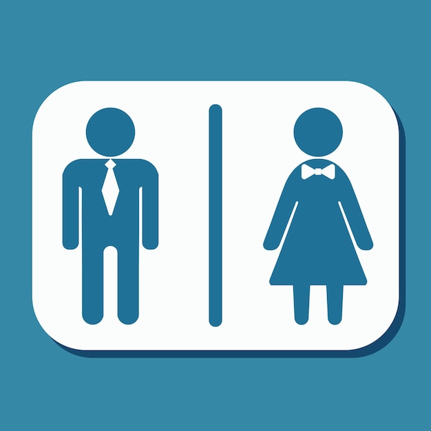 Icono de signo básico simple pictogramas de baño masculino y femenino iconos de wc letreros de puerta de baño