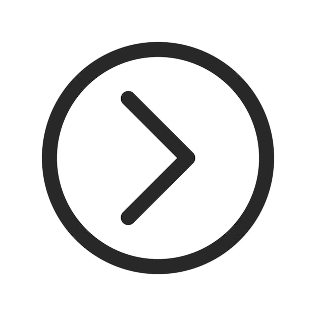 Icono de signo circular de flecha derecha Ilustración vectorial aislada