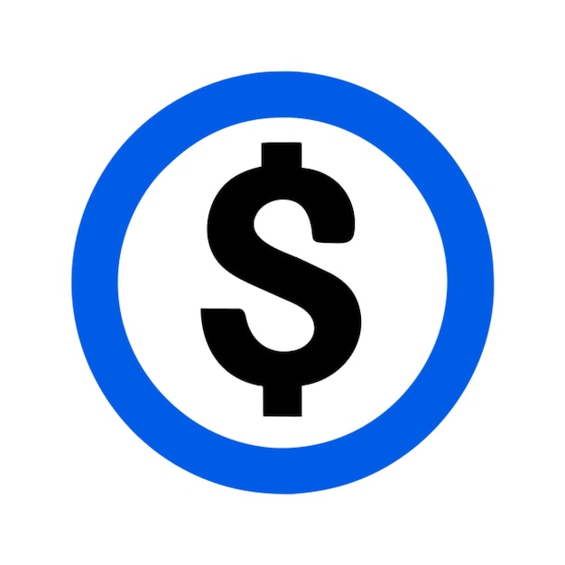 icono de signo de círculo usd