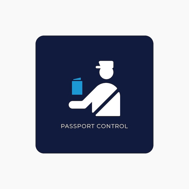 Icono de signo de control de pasaportes