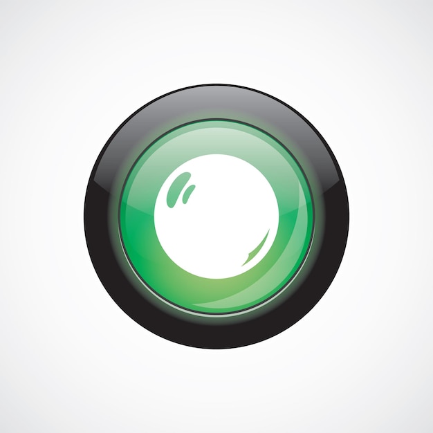Icono de signo de cristal perla botón verde brillante. botón del sitio web de interfaz de usuario