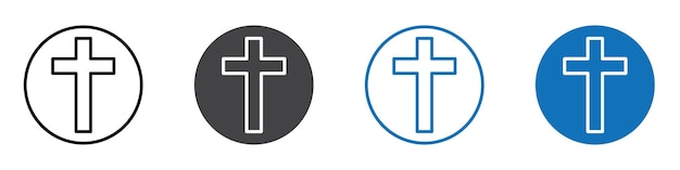 El icono del signo de la cristiandad es un conjunto de marcas de íconos editables planas.