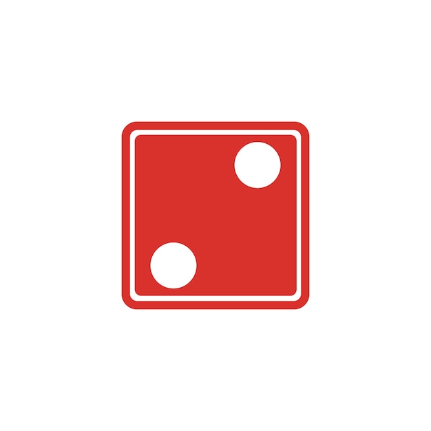 Icono de signo de dados Símbolo de juego de casino Icono de dados plano Botón redondo con icono de juego plano Vector