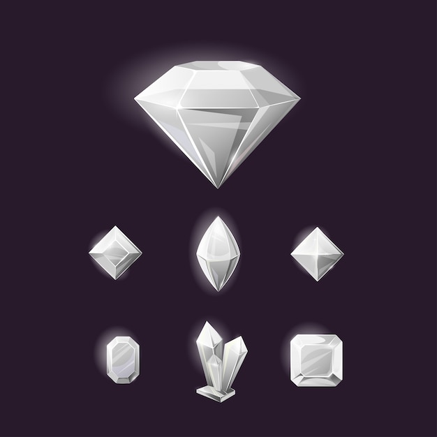 Icono de signo de diamante, piedra preciosa.
