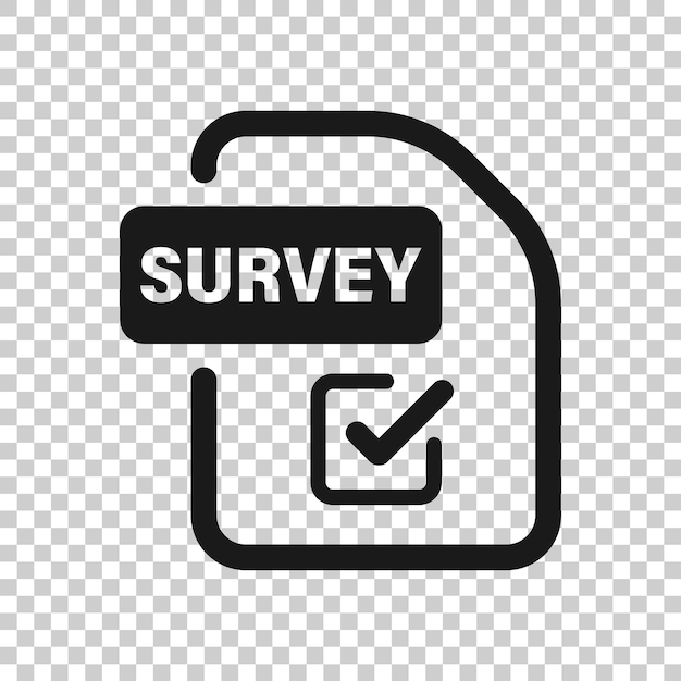 Icono de signo de documento de lista de comprobación en estilo transparente Ilustración vectorial de encuesta en fondo aislado Concepto de negocio de banner de marca de comprobación