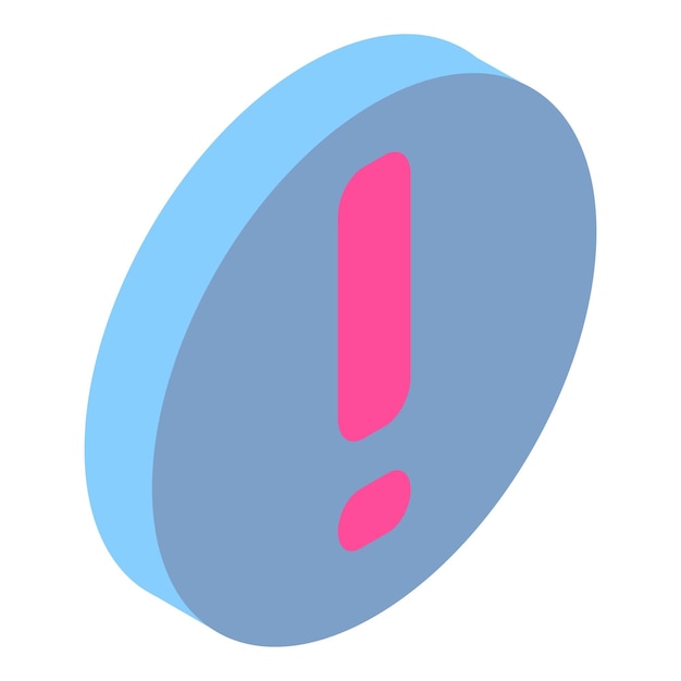 Icono de signo de exclamación Isométrico de icono de vector de signo de exclamación para diseño web aislado sobre fondo blanco