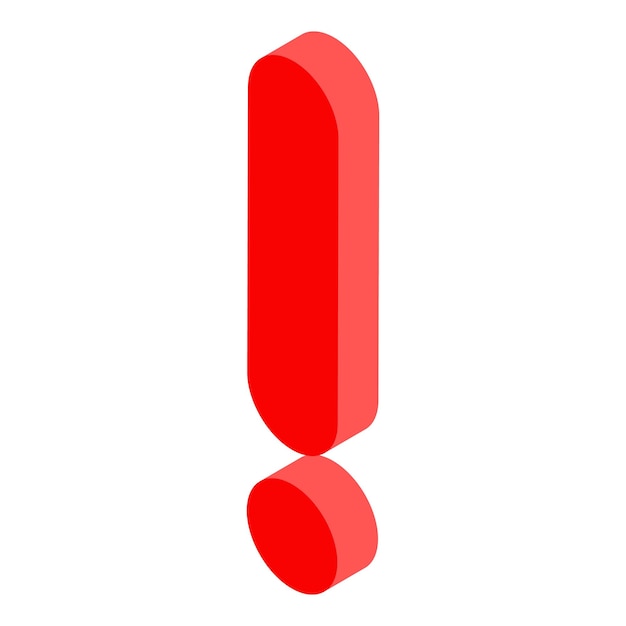 Icono de signo de exclamación Isométrico de icono de vector de signo de exclamación para diseño web aislado sobre fondo blanco