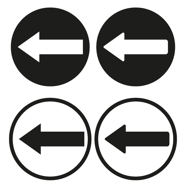 Icono de signo de flecha hacia atrás Ilustración vectorial EPS 10