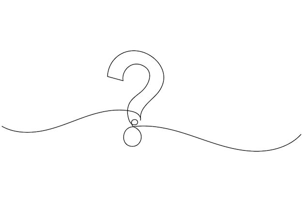 Ícono de signo de interrogación dibujo continuo de una línea y estilo minimalista aislado vector de contorno