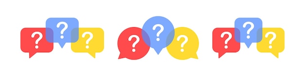 Icono de signo de interrogación símbolo de burbuja de discurso de pregunta signos de mensaje de ayuda explicar símbolos preguntar iconos soporte de problemas signo vectorial