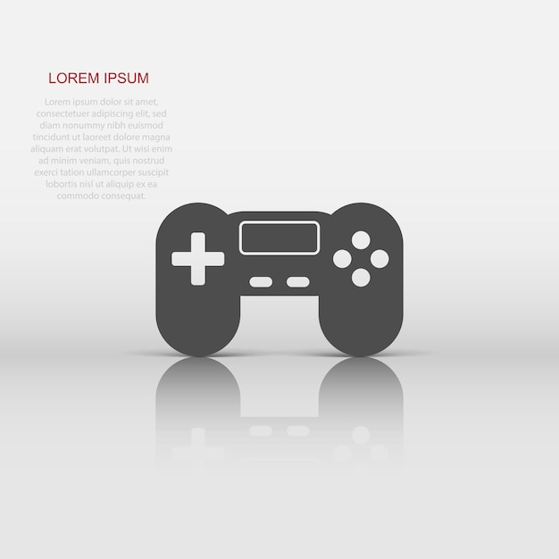 Icono de signo de joystick en estilo plano Ilustración de vector de Gamepad sobre fondo blanco aislado Concepto de negocio de controlador de consola de juegos