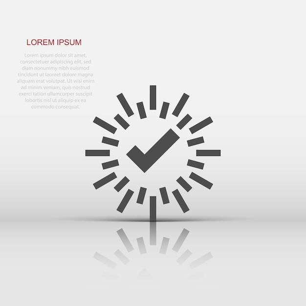 Icono de signo de marca de verificación en estilo plano Confirmar ilustración de vector de botón sobre fondo blanco aislado Concepto de negocio aceptado