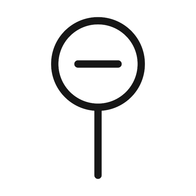 Ícono de signo negativo Vector de arte de línea negra