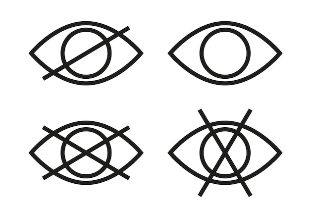 Icono de signo de ojo negro sobre fondo blanco Símbolo de icono Ilustración vectorial