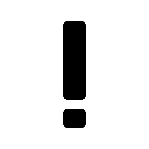 El icono del signo de peligro de precaución del signo de exclamación está aislado sobre un fondo blanco
