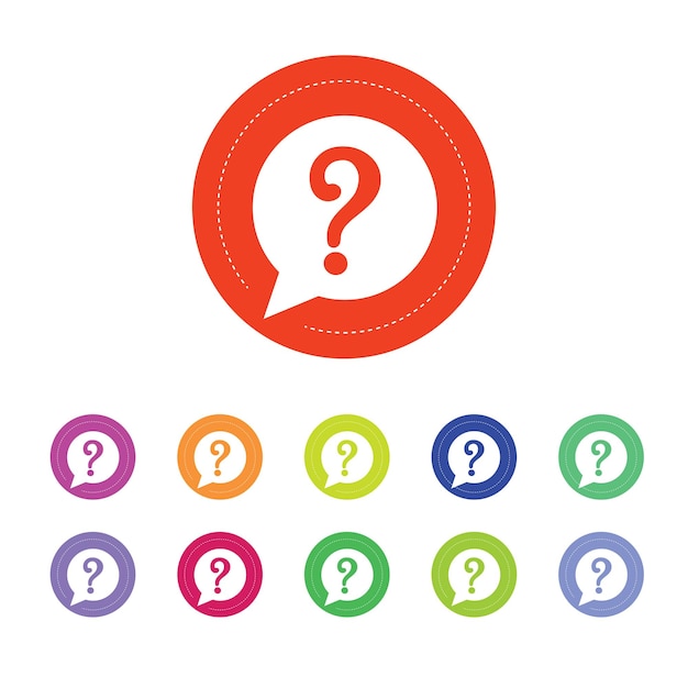 Vector icono de signo de pregunta con burbuja de conversación colección de símbolos de preguntas de conversación