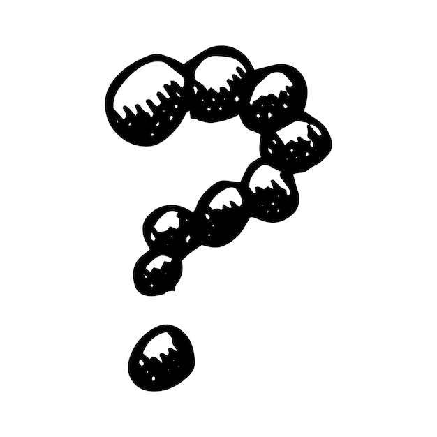Ícono de signo de pregunta con el vector de la imagen dibujada a mano