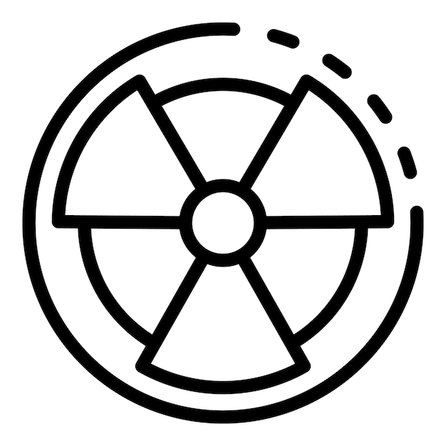 Icono de signo de radiación Icono de vector de signo de radiación de contorno para diseño web aislado sobre fondo blanco