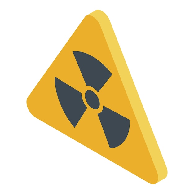 Icono de signo de radiación Isométrico del icono de vector de signo de radiación para diseño web aislado sobre fondo blanco