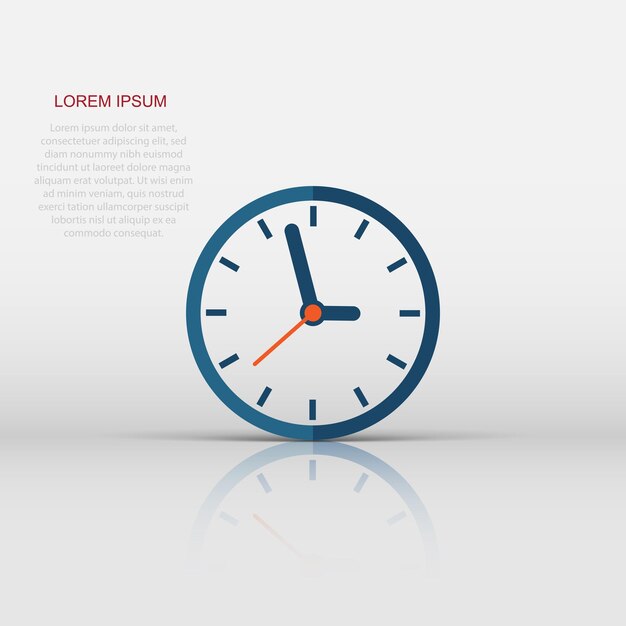 Icono de signo de reloj en estilo plano Ilustración de vector de gestión de tiempo sobre fondo blanco aislado Concepto de negocio de temporizador