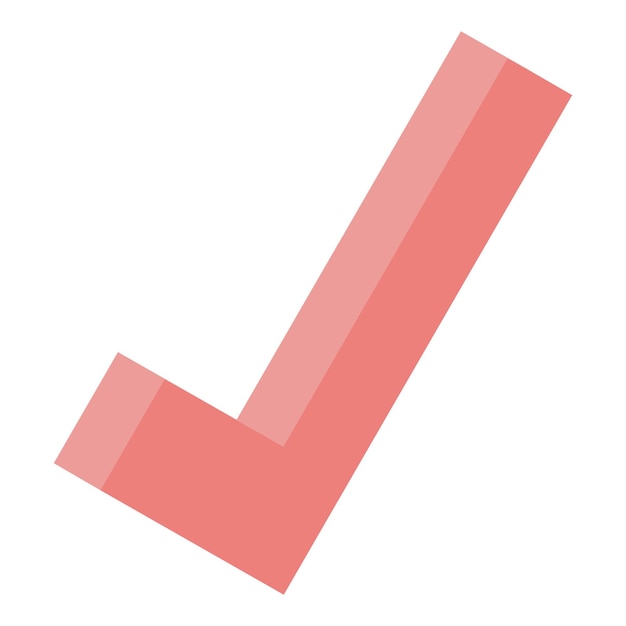 Icono de signo rojo aprobado Isométrico del icono de vector de signo rojo aprobado para diseño web aislado sobre fondo blanco
