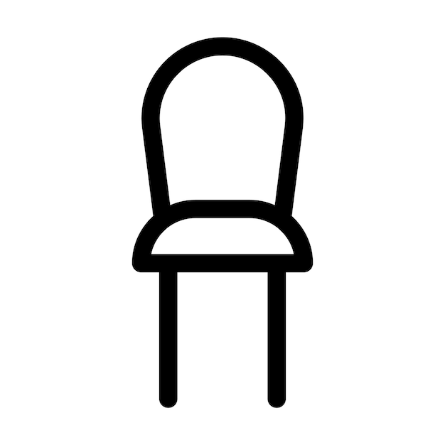icono del signo de la silla en estilo de línea Ilustración vectorial