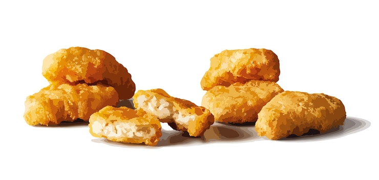 Vector icono signo símbolo menú comer pop pollo nugget comida rápida bar arte buger grasa diseño vector carne