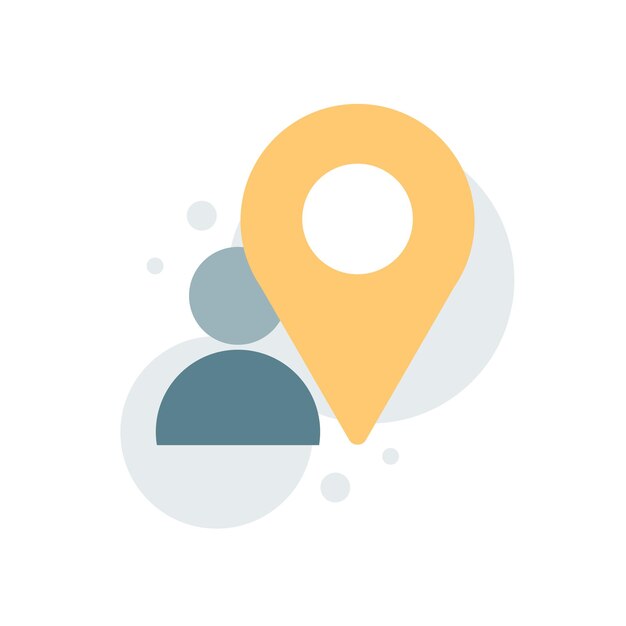 Icono de signo de usuario de puntero de mapa. ilustración vectorial
