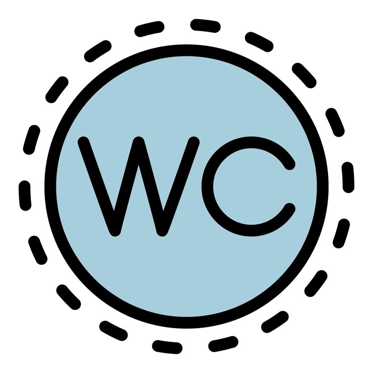 Vector icono de signo de wc redondo contorno redondo signo de wc vector icono color plano aislado