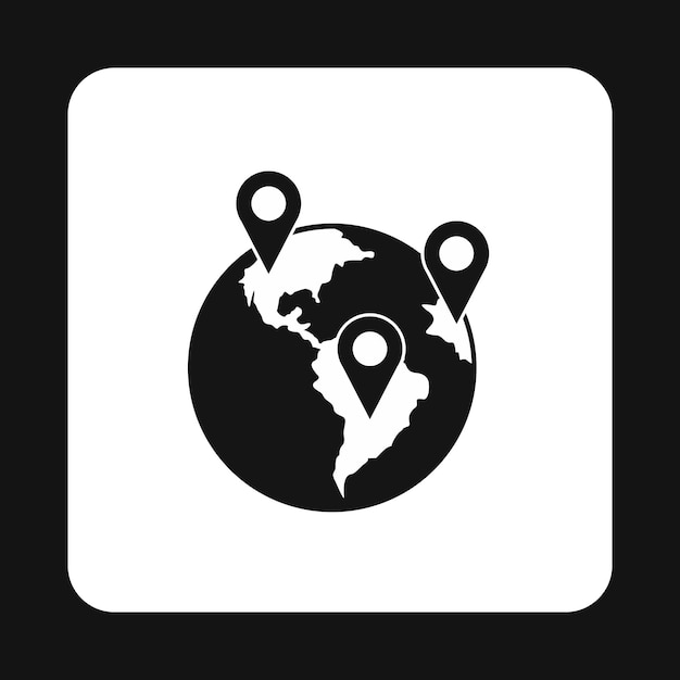 El icono de los signos del planeta JPS en estilo simple aislado en un fondo blanco Símbolo de navegación