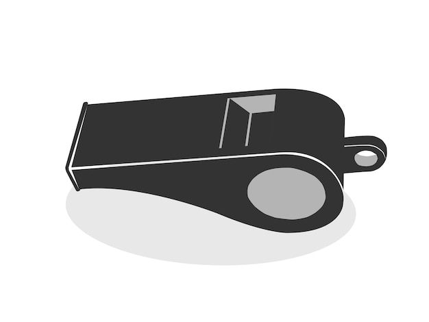 El icono del silbato del árbitro es una ilustración vectorial aislada de estilo plano simple.