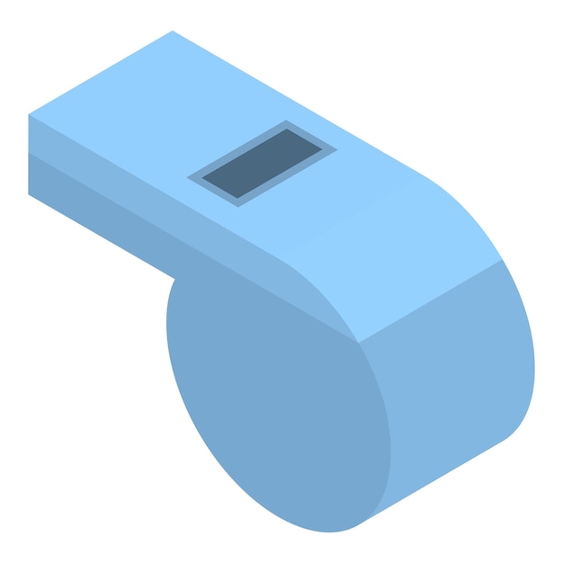 Icono de silbato azul Isométrico del icono de vector de silbato azul para diseño web aislado sobre fondo blanco