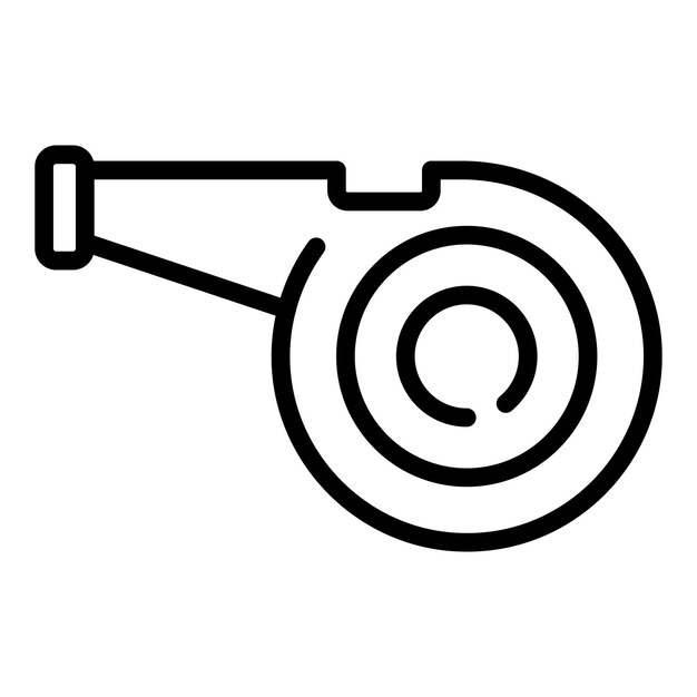 Icono de silbato deportivo Icono de vector de silbato deportivo de esquema para diseño web aislado sobre fondo blanco