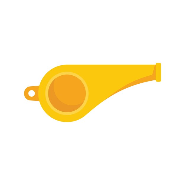 Icono de silbato vector plano Árbitro deportivo Soplador de policía aislado