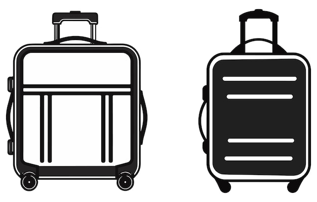 icono de silhueta de equipaje icono vectorial de equipaje de viaje