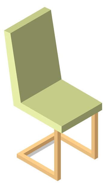 Icono de silla Asiento isométrico Elemento de muebles para el hogar